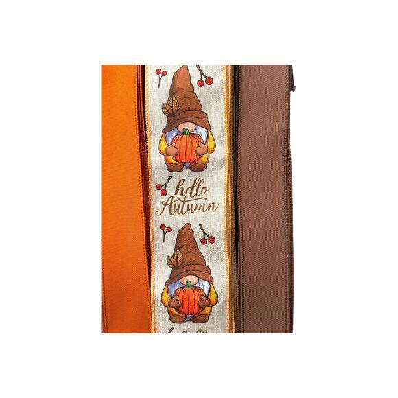 Welcome Fall Gnome Wreath Kit | Includes Sign & Autumn Ribbons | DIY Fall Decor - Picture 7 of 7